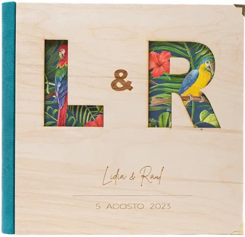 Álbum de Fotos hecho a mano, madera natural. Modelo Costa Rica