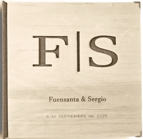 Álbum de Fotos hecho a mano, madera natural. Modelo La Palma