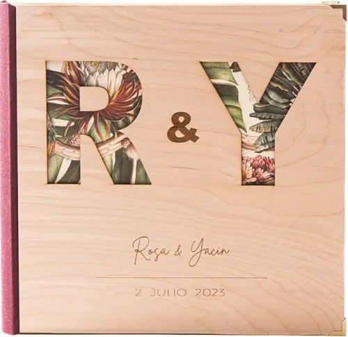 Álbum de Fotos hecho a mano, madera natural. Modelo Zanzíbar